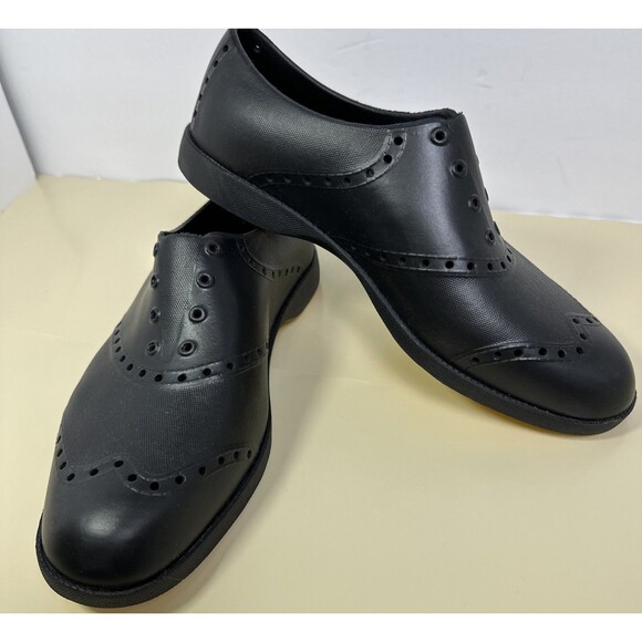 Biion Spikeless Black Wingtip Unisex Waterproof Golf Shoes Women Sz 10 Men Sz 8 - Picture 8 of 8